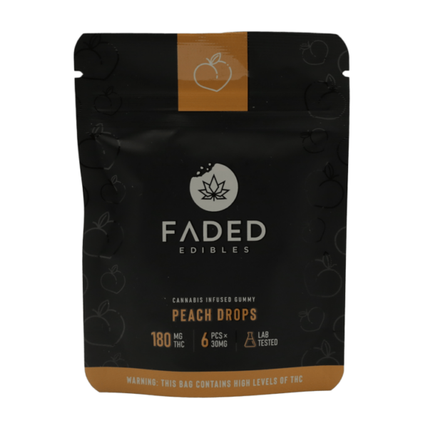 Faded Edibles – Peach Drops – 180mg | Daily Marijuana Canada