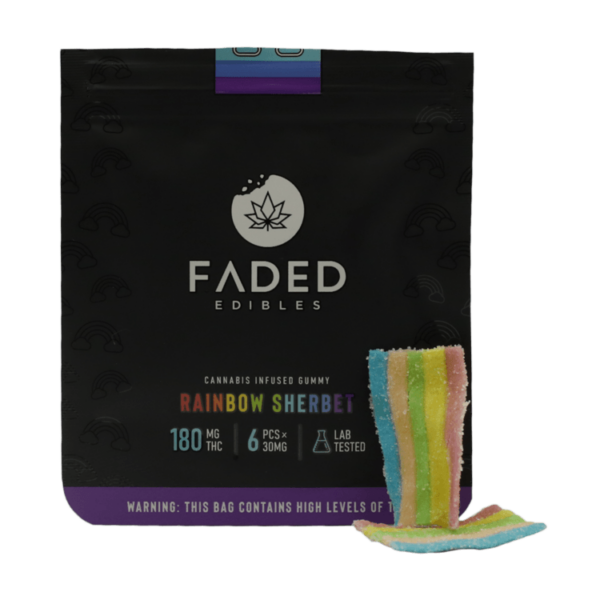 Faded Edibles – Rainbow Sherbet – 180mg | Daily Marijuana Canada