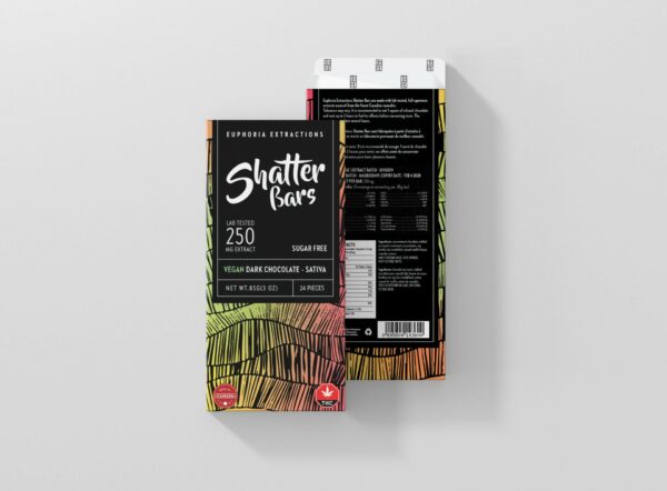 Euphoria Extractions – Shatter Bars – Vegan Dark Chocolate (Sugar Free) – Sativa – 250mg THC | Daily Marijuana Canada