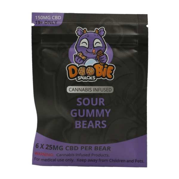 Doobie Snacks – CBD Sour Gummy Bears – 150mg CBD | Daily Marijuana Canada