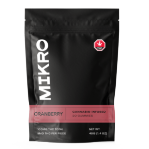 Mikro – THC Gummies – 100mg THC – Cranberry | Daily Marijuana Canada