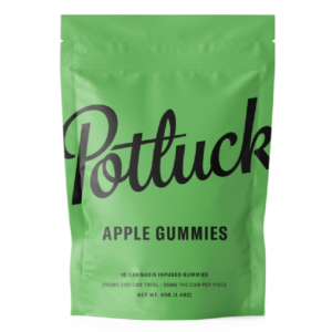 Potluck Extracts – Apple Gummies (1:1) – 100mg THC / 100mg CBD | Daily Marijuana Canada